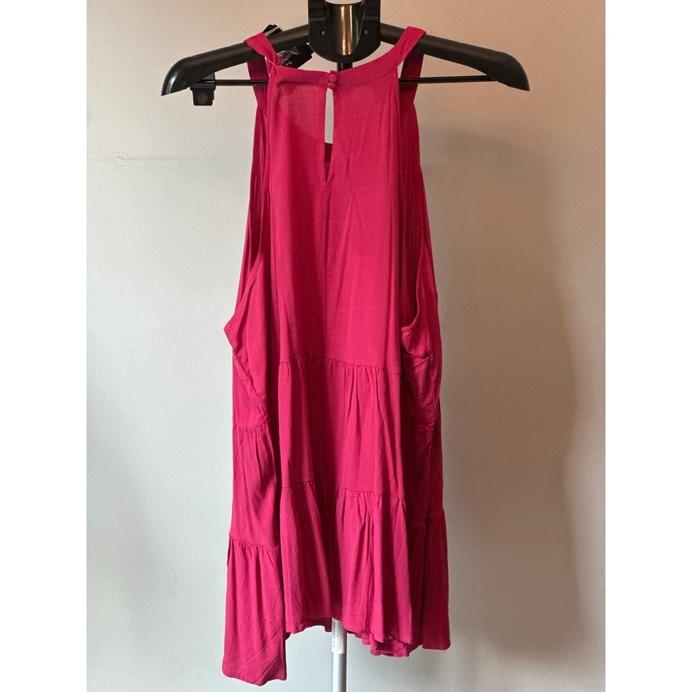 Torrid Lenny Halter Neck Top Women 3X Red Tiered Sleeveless Boho Coquette - Picture 3 of 8